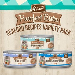 Merrick Purrfect Bistro Seafood Recipes Variety Pack Grain-Free Wet Cat Food, 5.5-oz can, case of 12 slide 2 of 9
