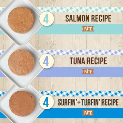 Show full view: Merrick Purrfect Bistro Seafood Recipes Variety Pack Grain-Free Wet Cat Food, 5.5-oz can, case of 12 slide 4 of 13