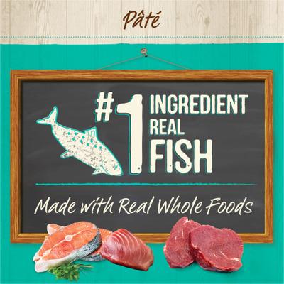 Show full view: Merrick Purrfect Bistro Seafood Recipes Variety Pack Grain-Free Wet Cat Food, 5.5-oz can, case of 12 slide 7 of 13