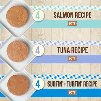 Show full view: Merrick Purrfect Bistro Seafood Recipes Variety Pack Grain-Free Wet Cat Food, 5.5-oz can, case of 24 slide 4 of 13