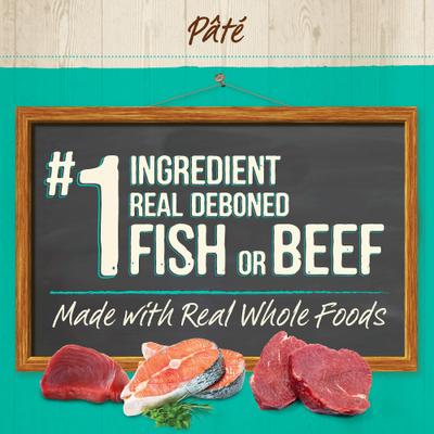 Show full view: Merrick Purrfect Bistro Seafood Recipes Variety Pack Grain-Free Wet Cat Food, 5.5-oz can, case of 24 slide 7 of 13