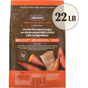 Merrick Real Beef + Sweet Potato Recipe Grain-Free Chicken-Free Adult Dry Dog Food, 22-lb bag