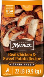 Merrick Real Chicken + Sweet Potato Recipe Grain-Free Adult Dry Dog Food, 22-lb bag
