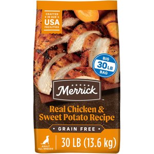Merrick Real Chicken + Sweet Potato Recipe Grain-Free Adult Dry Dog Food, 30-lb bag