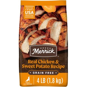 Merrick Real Chicken + Sweet Potato Recipe Grain-Free Adult Dry Dog Food, 4-lb bag