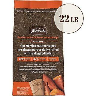 Merrick Real Texas Beef + Sweet Potato Recipe Grain-Free Chicken-Free Adult Dry Dog Food, 22-lb bag slide 2 of 9