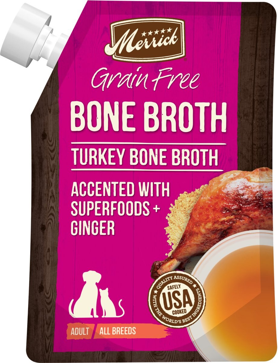 Merrick Turkey Bone Broth Grain-Free Wet Dog & Cat Food Topper