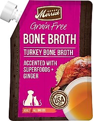 Merrick Turkey Bone Broth Grain-Free Wet Dog & Cat Food Topper, 16-oz pouch