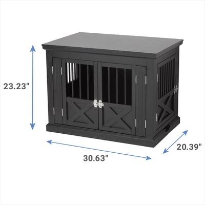 Show full view: Merry Products 3-Door Furniture Style Dog Crate, Black, 30 inch slide 3 of 10