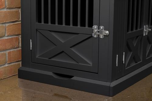 Show full view: Merry Products 3-Door Furniture Style Dog Crate, Black, 30 inch slide 7 of 10