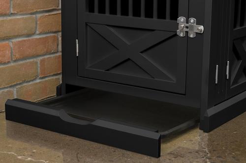 Show full view: Merry Products 3-Door Furniture Style Dog Crate, Black, 30 inch slide 8 of 10