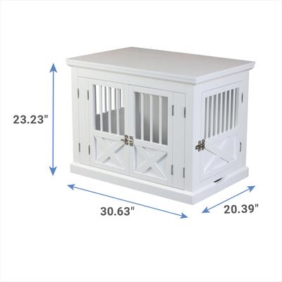 Show full view: Merry Products 3-Door Furniture Style Dog Crate, White, 30 inch slide 3 of 10