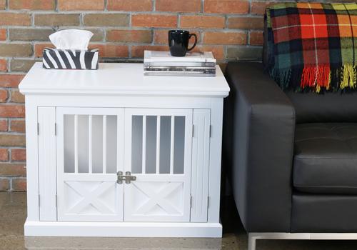 Show full view: Merry Products 3-Door Furniture Style Dog Crate, White, 30 inch slide 5 of 10