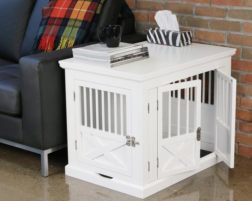 Show full view: Merry Products 3-Door Furniture Style Dog Crate, White, 30 inch slide 6 of 10