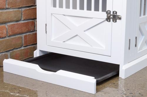 Show full view: Merry Products 3-Door Furniture Style Dog Crate, White, 30 inch slide 8 of 10