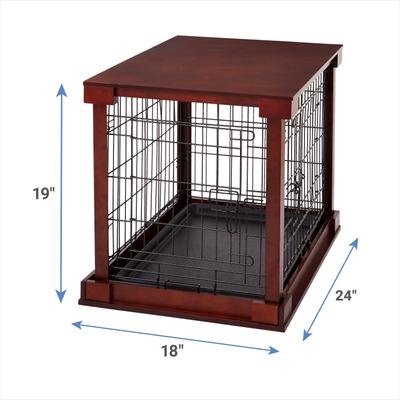 Show full view: Merry Products Double Door Furniture Style Dog Crate, Mahogany, 24 inch slide 4 of 11