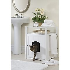 Merry Products Washroom Night Stand Multifunctional Litter Pan Cover, White