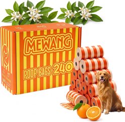 MeWang Orange Scented Pet Poop Bag, Orange, Medium, 240 count