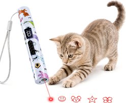 Mewluxe Battery Level Display Screen, Cute Fun Creative Body Glowing-&-Light-Up Lasers Cat Toy, Blue