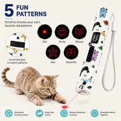 Mewluxe Battery Level Display Screen, Cute Fun Creative Body Glowing-&-Light-Up Lasers Cat Toy, White slide 2 of 7