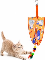 Mewluxe Interactive Automatic Door-Hanging Feather & Mouse with Sounds Cat Toy