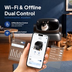 MewVault Open Top APP Control & Anti Pinch Sensor Automatic Self Cleaning Cat Litter Box, 20.5 x 16 x 27-in slide 2 of 8