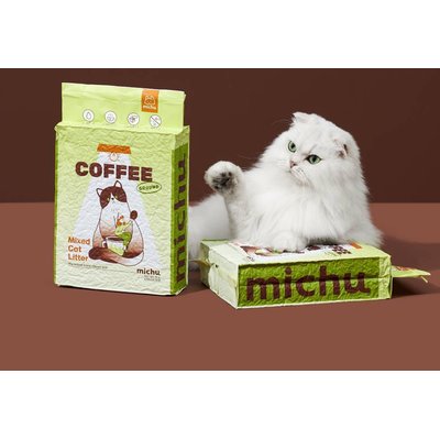Michu Michu Coffee Scented Clumping Tofu Cat Litter, 5.5-lb bag