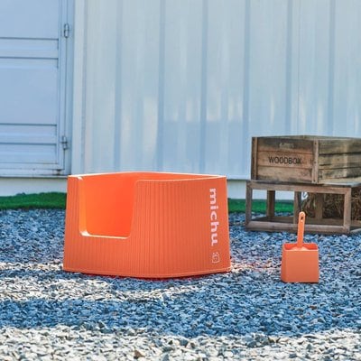 Michu Michu Container Cat Litter Box, Coral