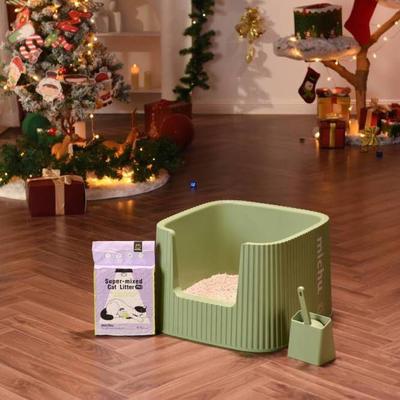 Show full view: Michu Container Cat Litter Box, Sage slide 3 of 6