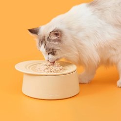 Michu Dinnerware Ceramic Cat Dish, Large, Cream slide 2 of 4