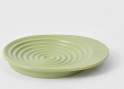 Michu Dinnerware Ceramic Cat Dish, Large, Green