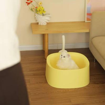 Show full view: Michu Macaron High Edge Open Style Cat Litter Box, Pineapple slide 5 of 9