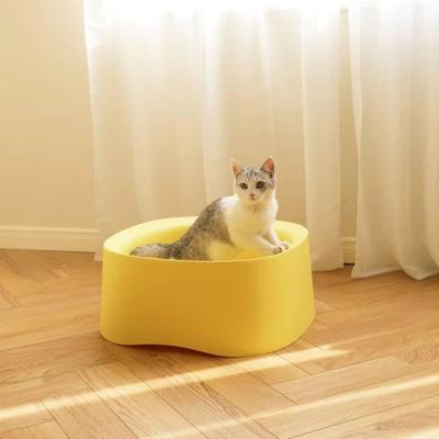 Show full view: Michu Macaron High Edge Open Style Cat Litter Box, Pineapple slide 3 of 9