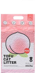 Michu Peach Scented Natural Clumping Flushable Tofu Cat Litter, 5.5-lb bag