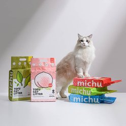 Michu Peach Scented Natural Clumping Flushable Tofu Cat Litter, 5.5-lb bag slide 2 of 9