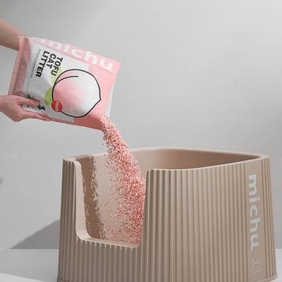 Show full view: Michu Peach Scented Natural Clumping Flushable Tofu Cat Litter, 5.5-lb bag slide 6 of 11