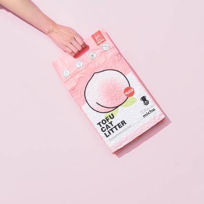 Show full view: Michu Peach Scented Natural Clumping Flushable Tofu Cat Litter, 5.5-lb bag slide 10 of 11
