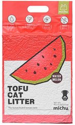Michu Watermelon Scented Natural Clumping Flushable Tofu Cat Litter, 5.5-lb bag
