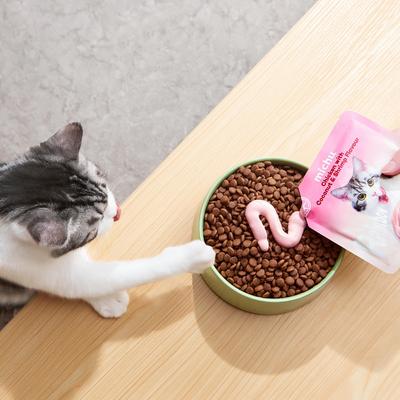 Show full view: Michu Rainbow Mousse Chicken with Coconut & Shrimp Flavor Pate Wet Cat Food, 1.76-oz pouch, case of 10 slide 3 of 9