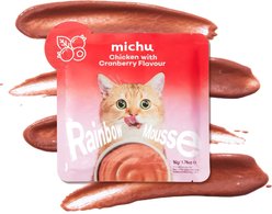 Michu Rainbow Mousse Chicken with Cranberry Flavor Pate Wet Cat Food, 1.76-oz pouch, case of 10