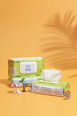 Show full view: Michu Soft Skin-Friendly Unscented Cotton Bubble Cat Grooming Wipes, 80 count slide 3 of 10