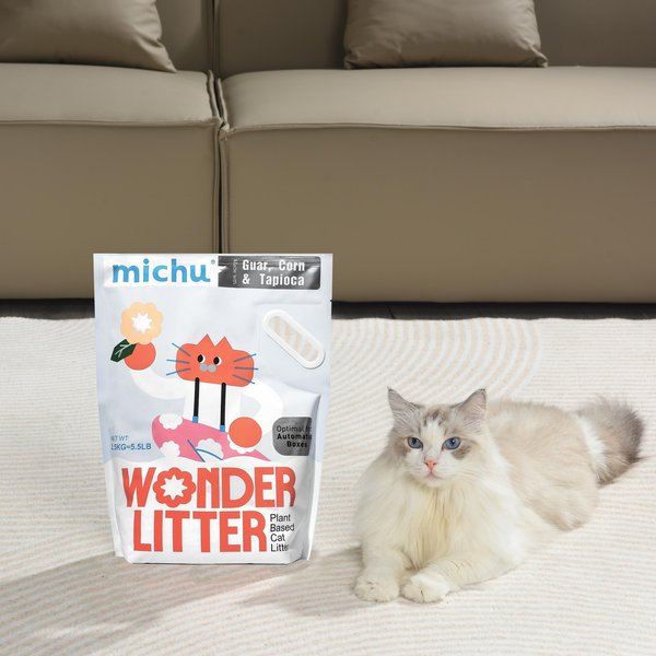 Michu Wonder Litter Lemon Scented Clumping Plant Base Tapioca Cat Litter, 5.5-lb bag