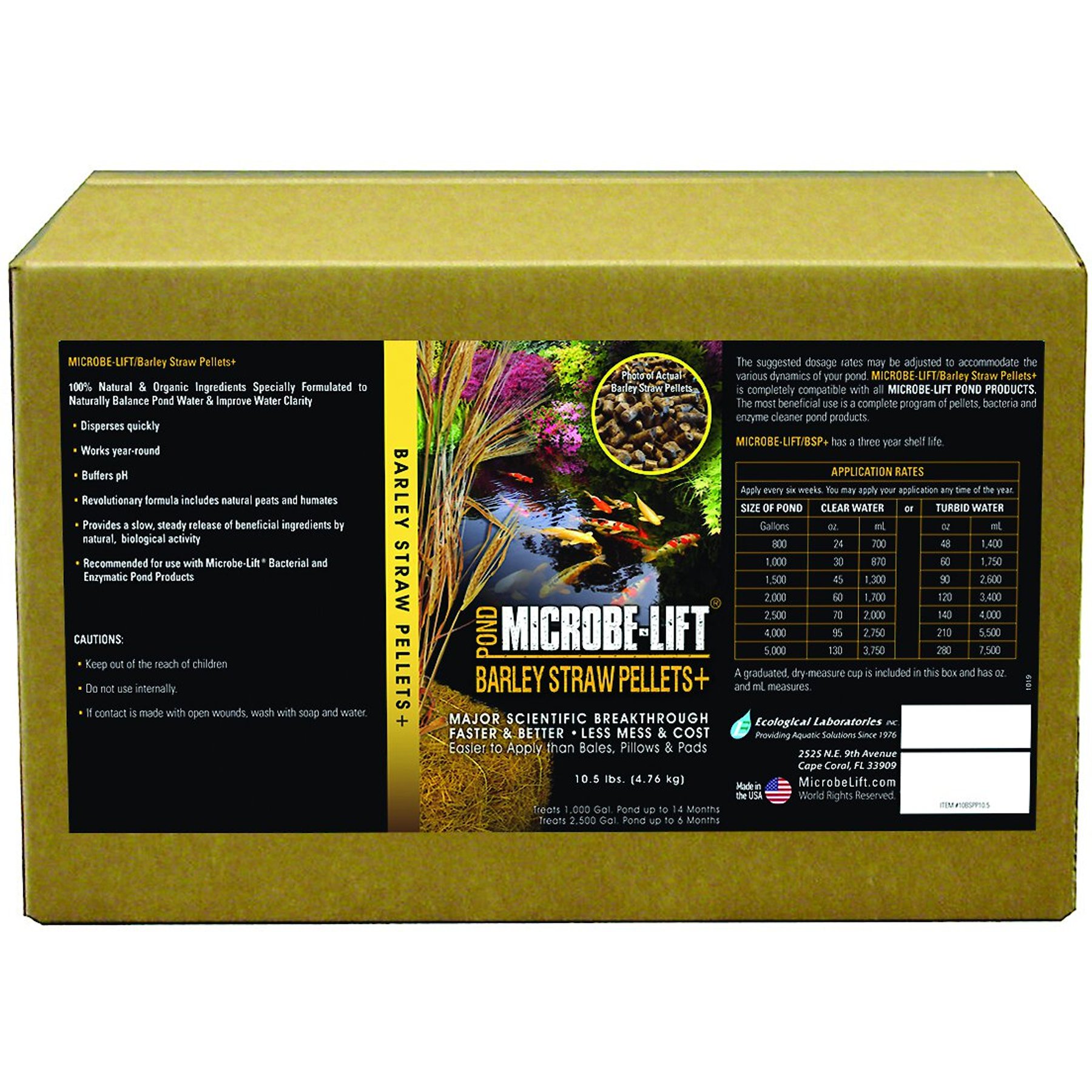 Microbe-Lift Barley Straw Pellets+ Pond Water Care, 10.5-lb box