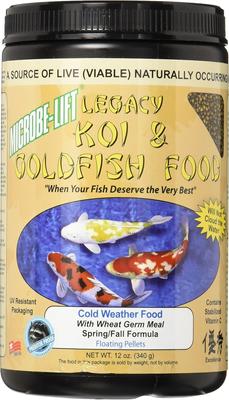 Show full view: Microbe-Lift Legacy Cold Weather Floating Pellets with Wheat Germ Koi & Goldfish Food, 12-oz jar slide 7 of 8
