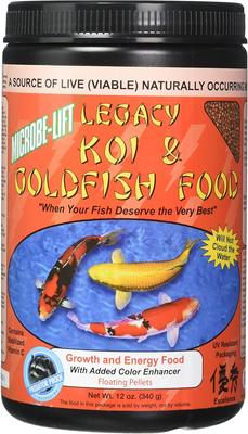 Show full view: Microbe-Lift Legacy Growth & Energy Floating Pellets with Color Enhancer Koi & Goldfish Food, 12-oz jar slide 4 of 7