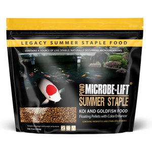 Microbe-Lift Legacy Summer Staple Floating Pellets with Color Enhancer Koi & Goldfish Food, 4.75-lb tub