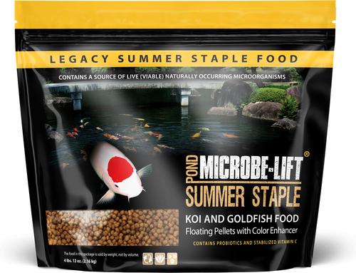Show full view: Microbe-Lift Legacy Summer Staple Floating Pellets with Color Enhancer Koi & Goldfish Food, 4.75-lb tub slide 1 of 9