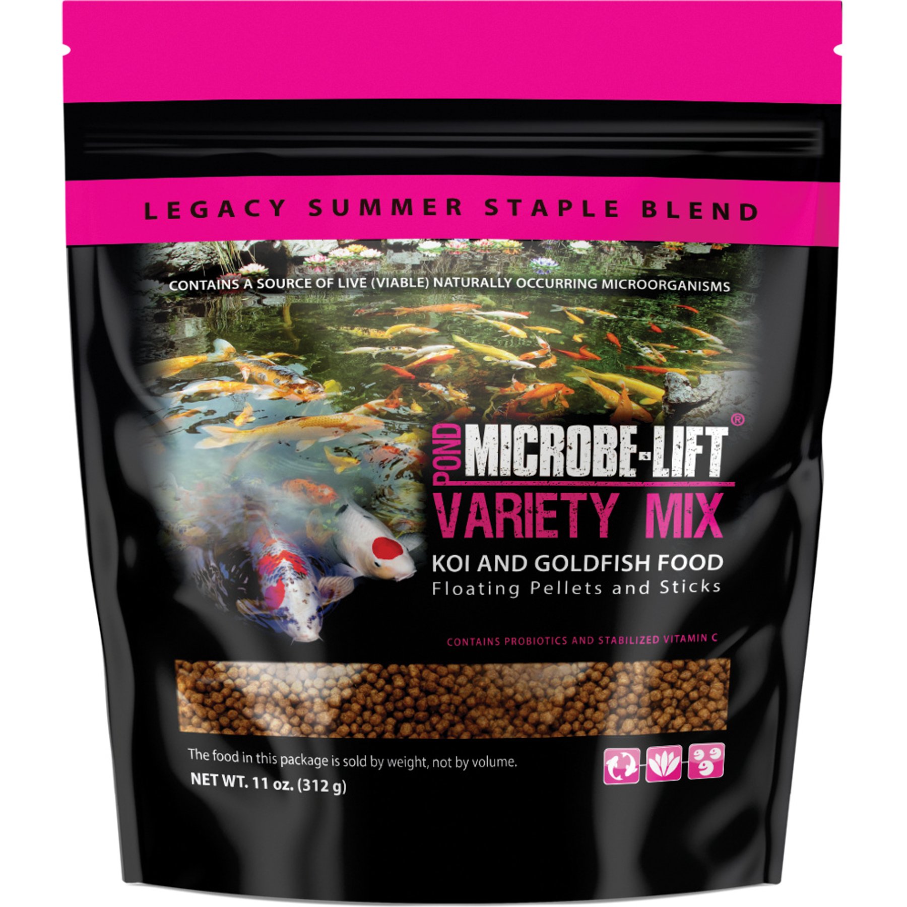 Microbe-Lift Legacy Variety Mix Floating Pellets & Sticks Koi & Goldfish Food, 11-oz jar