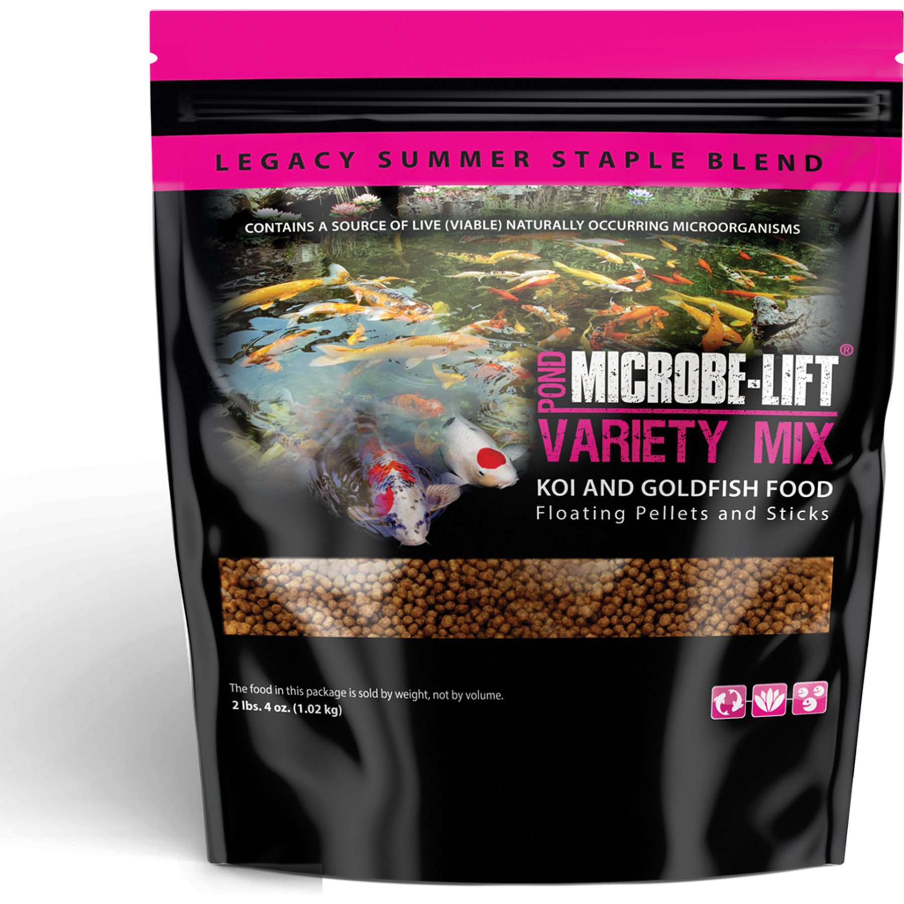 Microbe-Lift Legacy Variety Mix Floating Pellets & Sticks Koi & Goldfish Food, 2.25-lb jar