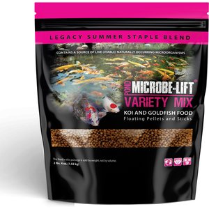 Microbe-Lift Legacy Variety Mix Floating Pellets & Sticks Koi & Goldfish Food, 2.25-lb jar